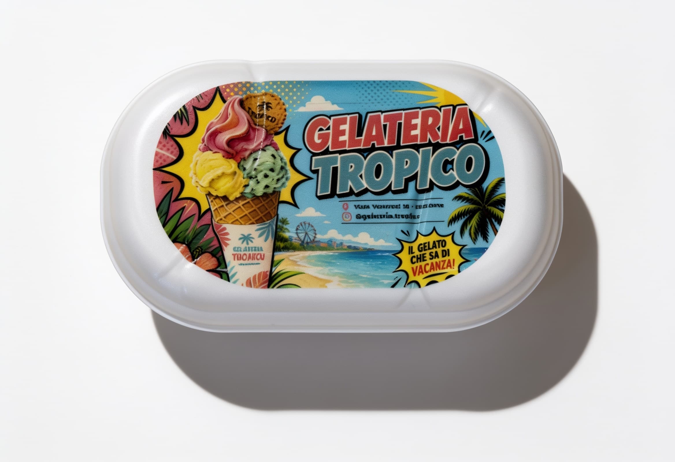 Vaschetta gelato Gemagel personalizzata col logo della gelateria
