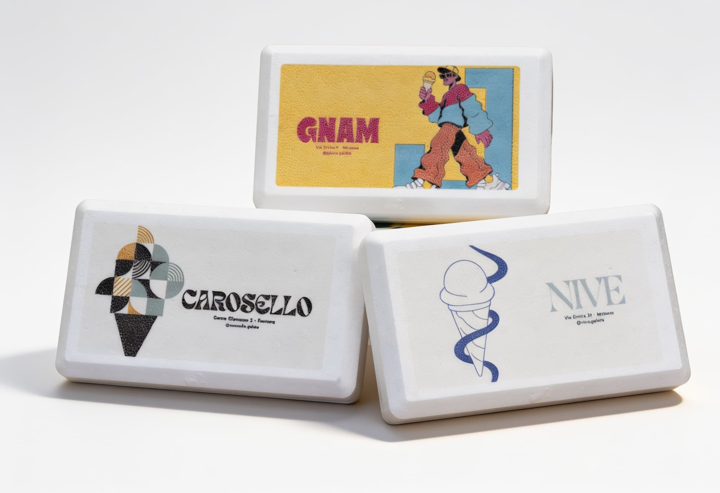 Vaschetta gelato SuperPolo con grafica della gelateria